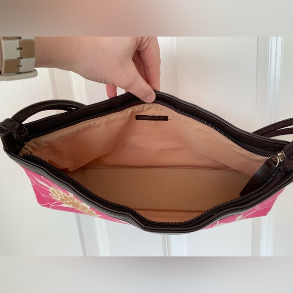 Victoria's Secret Y2k Angel Shoulder Bag Purse Floral Faux Leather Hand Pink - Picture 9 of 15